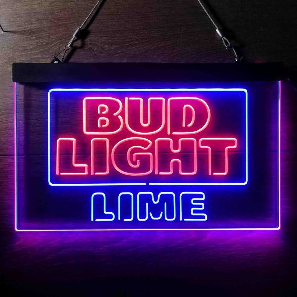 Bud Light Lime Logo Dual LED Neon Light Sign